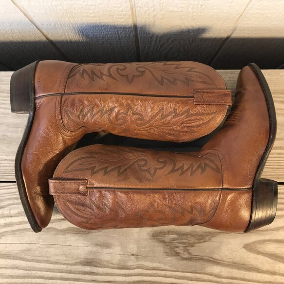 Dan Post Milwaukee Mens Pecan Brown Leather Western Dress Boots 9.5 EW 111R - Picture 6 of 13